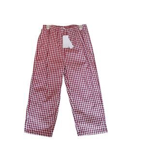 Edgehill Collection Boys Red White Gingham Pull On Pants 5 NEW Christmas